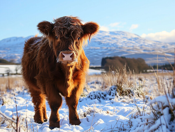 Highland Cow Calf Picture Board by Steve Smith