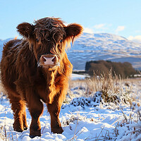 Buy canvas prints of Highland Cow Calf by Steve Smith