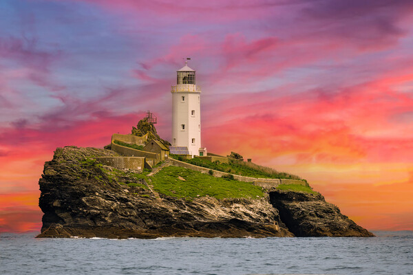 Godrevy Lighthouse Picture Board by Steve Smith