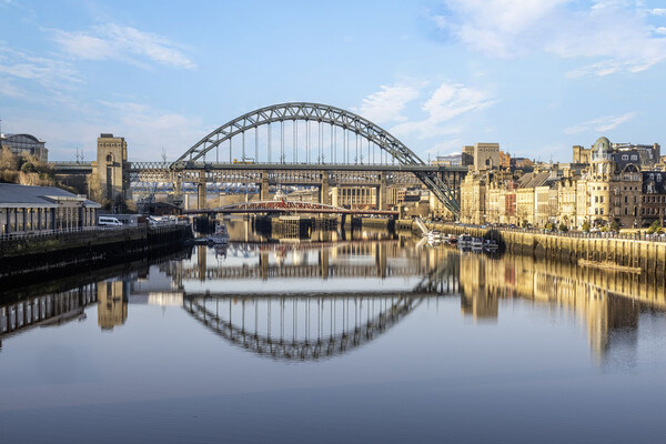 Tyne Bridge Refelections Picture Board by Steve Smith
