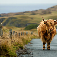 Buy canvas prints of Isle Of Mull Highland Cow by Steve Smith