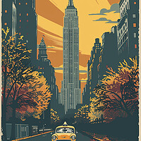Buy canvas prints of New York Retro Poster by Steve Smith