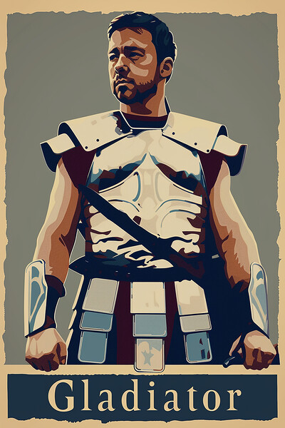 Gladiator Retro Poster Picture Board by Steve Smith