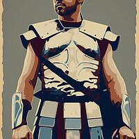 Buy canvas prints of Gladiator Retro Poster by Steve Smith