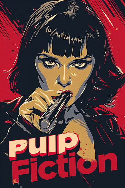 Pulp Fiction Retro Poster Picture Board by Steve Smith