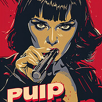 Buy canvas prints of Pulp Fiction Retro Poster by Steve Smith