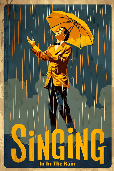 Singing In The Rain Poster Picture Board by Steve Smith