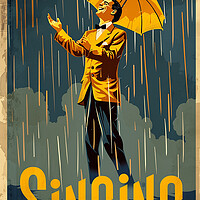 Buy canvas prints of Singing In The Rain Poster by Steve Smith