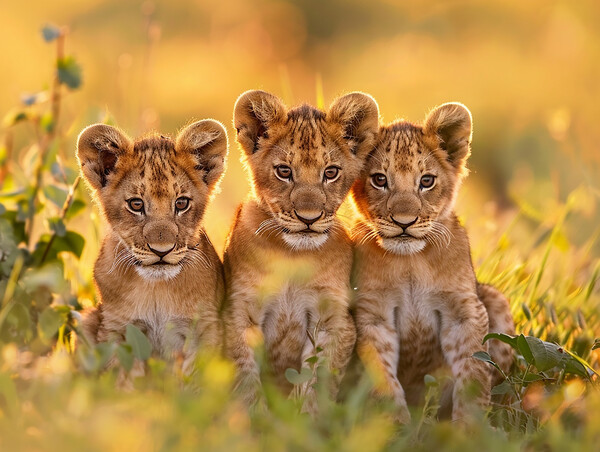 Lion Cubs Picture Board by Steve Smith