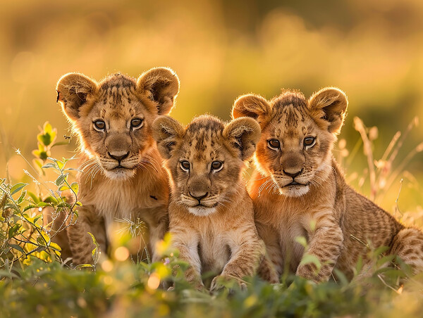 Lion Cubs Picture Board by Steve Smith