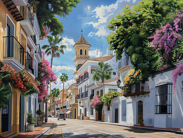Marbella Old Town Picture Board by Steve Smith