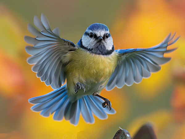 Blue Tit Picture Board by Steve Smith