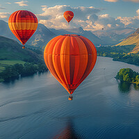Buy canvas prints of Hot Air Balloons Ullswater by Steve Smith