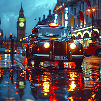 Buy canvas prints of London Black Cab by Steve Smith