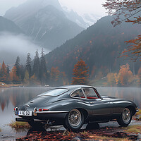 Buy canvas prints of E Type Jaguar by Steve Smith