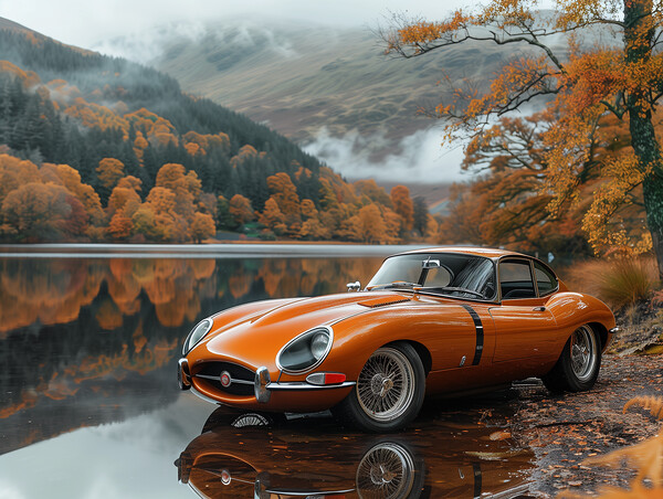 E Type Jaguar Picture Board by Steve Smith