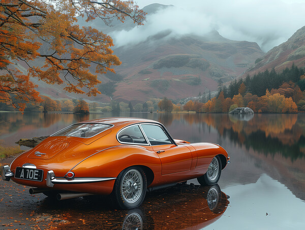 E Type Jaguar Picture Board by Steve Smith