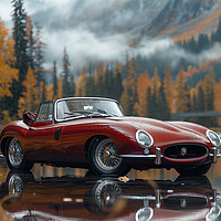 Buy canvas prints of E Type Jaguar by Steve Smith