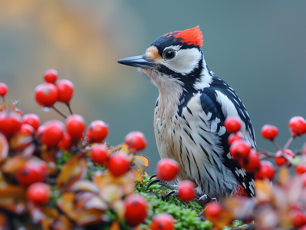Greated Spotted Woodpecker Picture Board by Steve Smith
