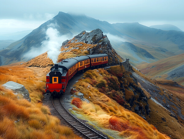 Snowdon Railway Picture Board by Steve Smith