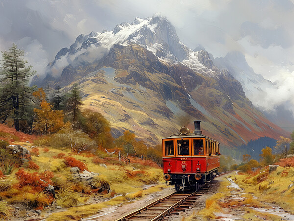 Snowdon Railway Picture Board by Steve Smith