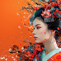 Buy canvas prints of Geisha Girl Art by Steve Smith
