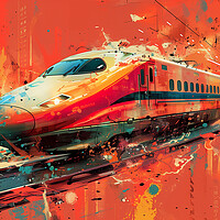 Buy canvas prints of Japanese Bullet Train Art by Steve Smith