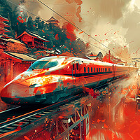 Buy canvas prints of Japanese Bullet Train Art by Steve Smith
