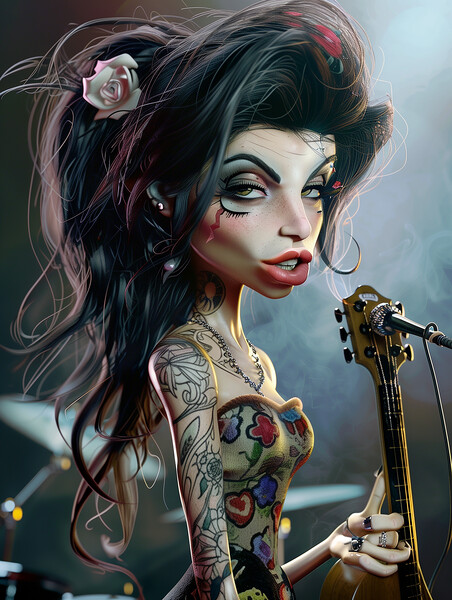 Amy Winehouse Caricature Picture Board by Steve Smith