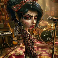 Buy canvas prints of Amy Winehouse Caricature by Steve Smith