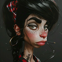 Buy canvas prints of Amy Winehouse Caricature by Steve Smith