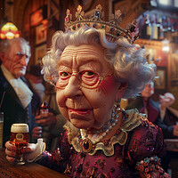 Buy canvas prints of Queen Elizabeth II Caricature by Steve Smith