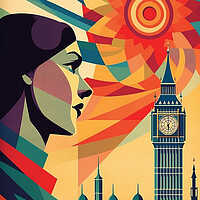 Buy canvas prints of Vintage Travel Poster London by Steve Smith
