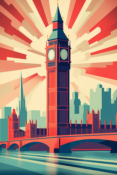 Vintage Travel Poster London Picture Board by Steve Smith
