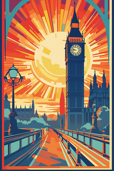 Vintage Travel Poster London Picture Board by Steve Smith