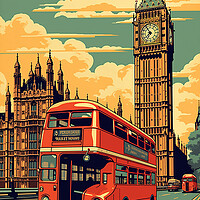 Buy canvas prints of Vintage Travel Poster London by Steve Smith