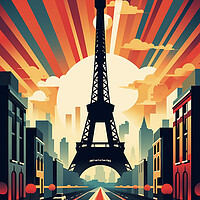 Buy canvas prints of Vintage Travel Poster Paris by Steve Smith