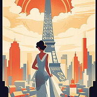 Buy canvas prints of Vintage Travel Poster Paris by Steve Smith