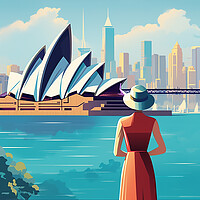 Buy canvas prints of Vintage Travel Poster Sydney by Steve Smith