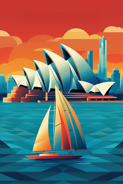 Vintage Travel Poster Sydney Picture Board by Steve Smith