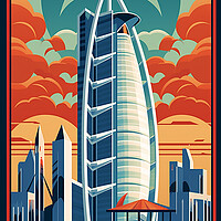 Buy canvas prints of Vintage Travel Poster Dubai by Steve Smith