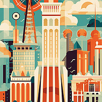 Buy canvas prints of Vintage Travel Poster Las Vegas by Steve Smith