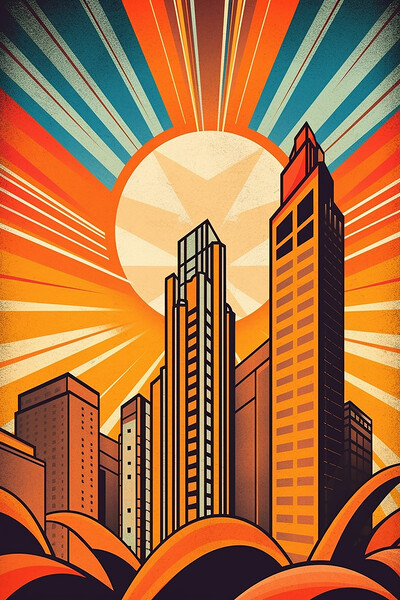 Vintage Travel Poster Chicago Picture Board by Steve Smith