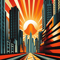 Buy canvas prints of Vintage Travel Poster Chicago by Steve Smith