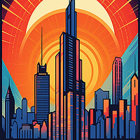 Buy canvas prints of Vintage Travel Poster Chicago by Steve Smith