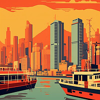 Buy canvas prints of Vintage Travel Poster Hong Kong by Steve Smith