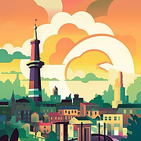 Buy canvas prints of Vintage Travel Poster Berlin by Steve Smith