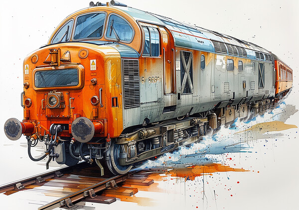 Deltic Diesel Train Picture Board by Steve Smith