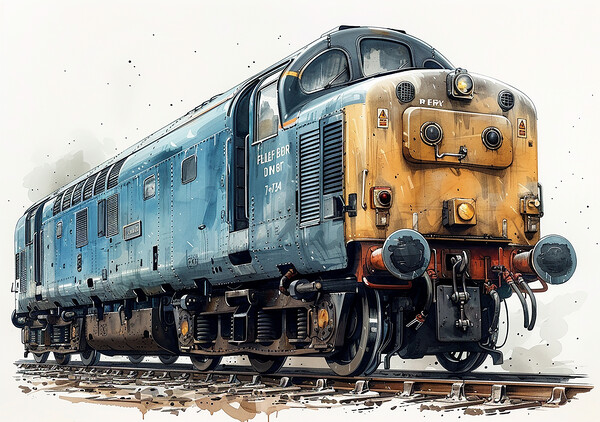 British Rail Class 55 Deltic Blue Picture Board by Steve Smith