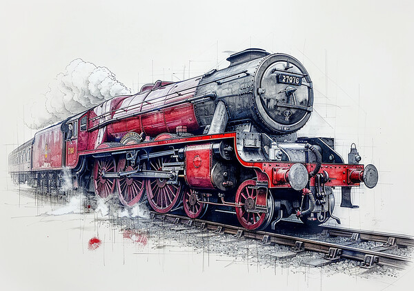 Powerful Flying Scotsman Steam Train Picture Board by Steve Smith